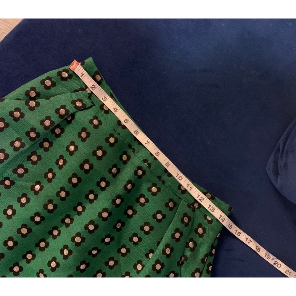 Anthropologie HD in Paris Green Patterned Skirt - Size 4 - Picture 13 of 14